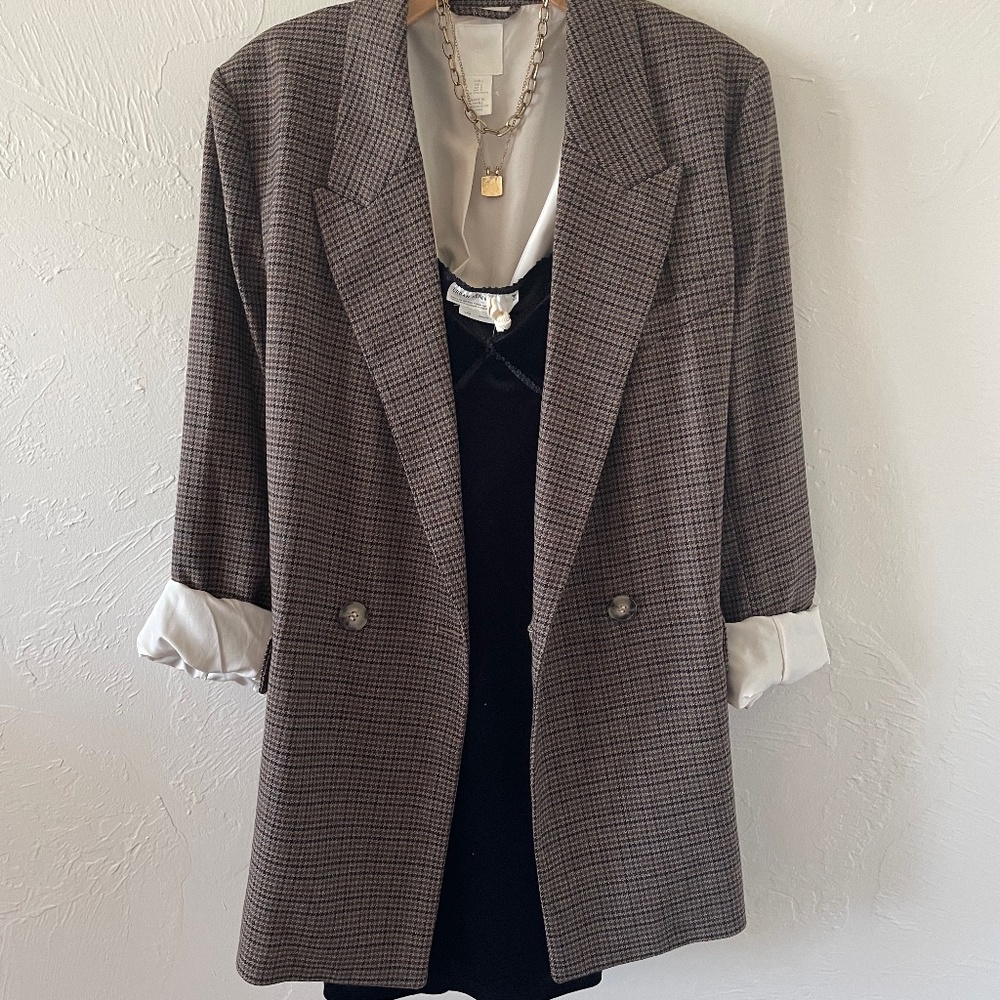 H&M Oversized Plaid Blazer
